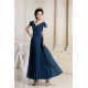 Beading Short Ankle-Length V-Neck Chiffon Silk like Satin Mother of the Bride Dresses 2040017 Beading Short Ankle-Length V-Neck Chiffon Silk like Satin Mother of the Bride Dresses 2040017