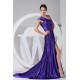 A-Line One-Shoulder Ruffles Brush Sweep Train Mother of the Bride Dresses 2040023