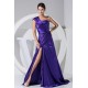 A-Line One-Shoulder Ruffles Brush Sweep Train Mother of the Bride Dresses 2040023