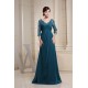 A-Line Chiffon V-Neck 3/4 Sleeve Sequins Appliques Brush Sweep Train Mother of the Bride Dresses 2040032 A-Line Chiffon V-Neck 3/4 Sleeve Sequins Appliques Brush Sweep Train Mother of the Bride Dresses 2040032