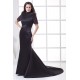 High-Neck Satin Organza Ruched Brush Sweep Train Backless Mother of the Bride Dresses 2040047