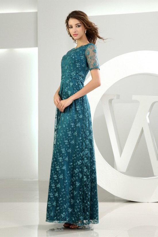 Lace Silk like Satin Ruffles Short Sleeve Mother of the Bride Dresses 2040050 Lace Silk like Satin Ruffles Short Sleeve Mother of the Bride Dresses 2040050