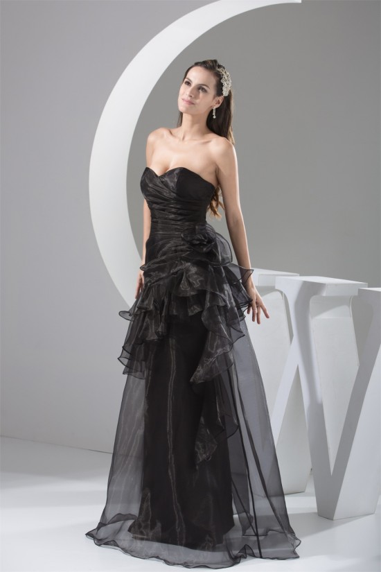 A-Line Sweetheart Handmade Flowers Organza Long Black Mother of the Bride Dresses 2040059 A-Line Sweetheart Handmade Flowers Organza Long Black Mother of the Bride Dresses 2040059