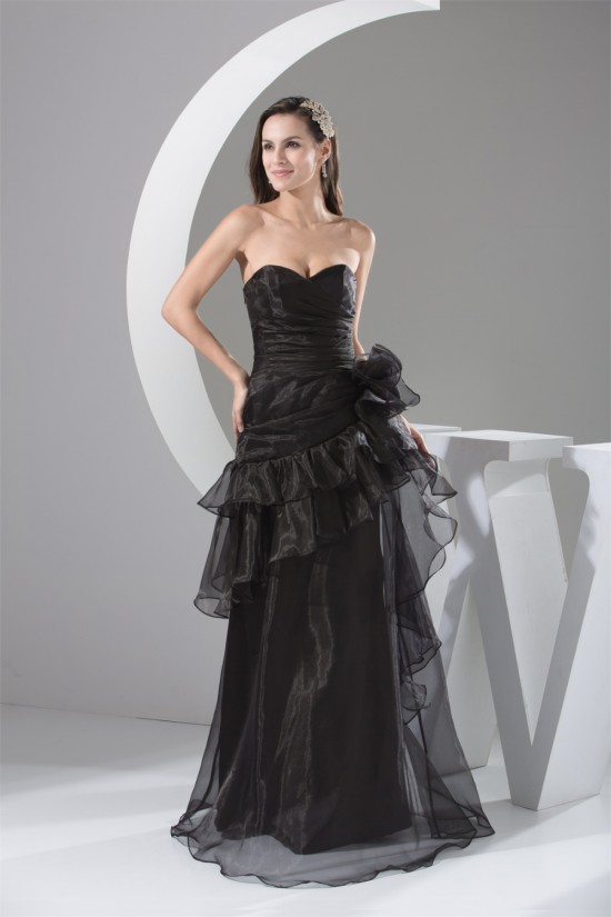 A-Line Sweetheart Handmade Flowers Organza Long Black Mother of the Bride Dresses 2040059 A-Line Sweetheart Handmade Flowers Organza Long Black Mother of the Bride Dresses 2040059