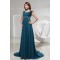 A-Line Puddle Train Capped Sleeves Chiffon Beaded Long Mother of the Bride Dresses 2040060