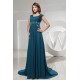 A-Line Puddle Train Capped Sleeves Chiffon Beaded Long Mother of the Bride Dresses 2040060