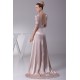 A-Line Short Sleeve Ruched Brush Sweep Train Elastic Woven Satin Mother of the Bride Dresses 2040062