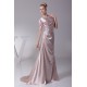 A-Line Short Sleeve Ruched Brush Sweep Train Elastic Woven Satin Mother of the Bride Dresses 2040062