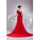 Sheath/Column Ruched Chiffon Long Red Mother of the Bride Dresses 2040063