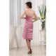 Sheath Sweetheart Knee-Length Satin Ruffles Mother of the Bride Dresses 2040098