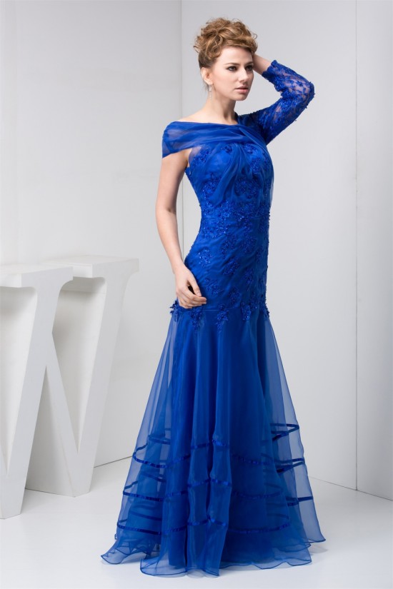 A-Line Beading Lace Organza Evening Mother of the Bride Dresses 2040111