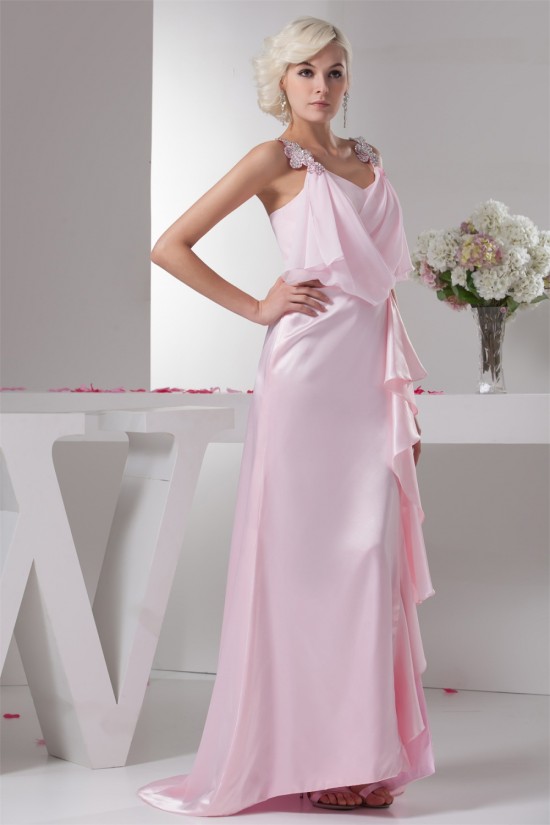 Brush Sweep Train Beading Sheath/Column Long Pink Mother of the Bride Dresses 2040115 Brush Sweep Train Beading Sheath/Column Long Pink Mother of the Bride Dresses 2040115