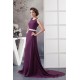 A-Line Beading Scoop Brush Sweep Train Lace Chiffon Mother of the Bride Dresses 2040118