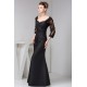 Mermaid/Trumpet Floor-Length Cowl Taffeta Fine Netting Long Black Mother of the Bride Dresses 2040125 Mermaid/Trumpet Floor-Length Cowl Taffeta Fine Netting Long Black Mother of the Bride Dresses 2040125