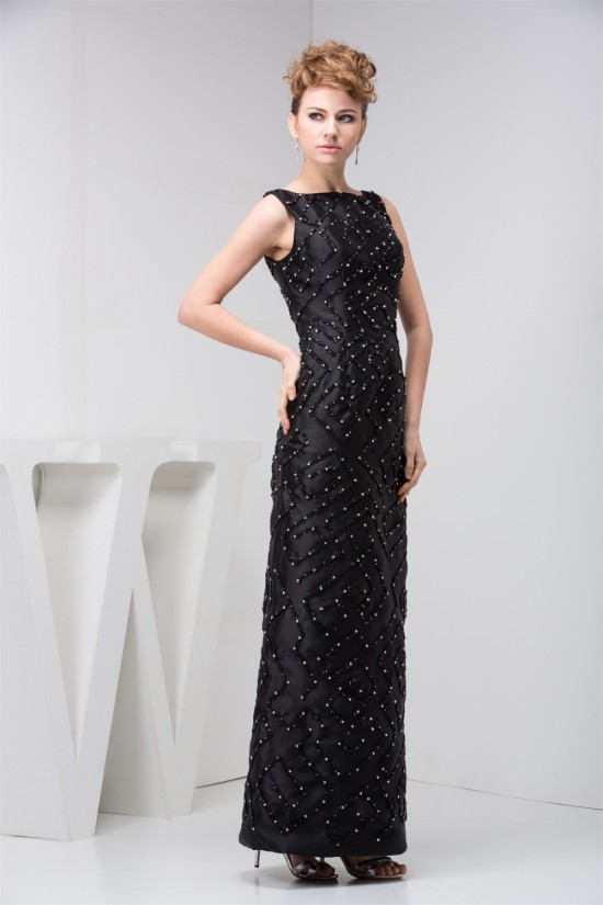 Sheath/Column Ankle-Length Beading Bateau Long Black Mother of the Bride Dresses 2040144 Sheath/Column Ankle-Length Beading Bateau Long Black Mother of the Bride Dresses 2040144