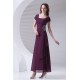 A-Line Beading Ankle-Length Short Sleeve Square Mother of the Bride Dresses 2040167
