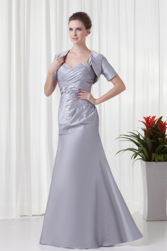 A-Line Taffeta Floor-Length Mother of the Bride Dresses with A Short Sleeve Jacket 2040169 A-Line Taffeta Floor-Length Mother of the Bride Dresses with A Short Sleeve Jacket 2040169