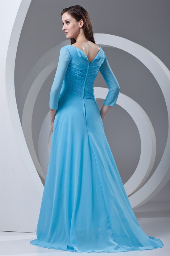 Sheath/Column 3/4 Sleeve Beaded Chiffon Square Mother of the Bride Dresses 2040173 Sheath/Column 3/4 Sleeve Beaded Chiffon Square Mother of the Bride Dresses 2040173