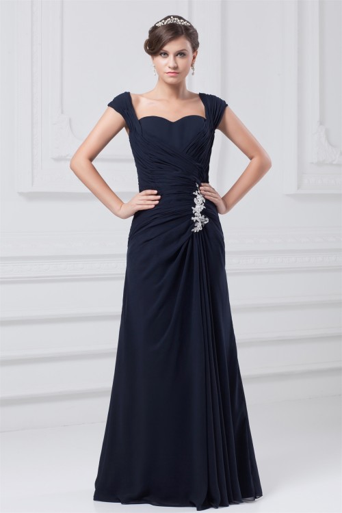 Short Chiffon V Neckline Bridesmaid Gowns Royal Blue