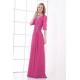 Sheath/Column Lace Chiffon V-Neck Half Elbow Length Prom/Formal Evening Dresses 2040180