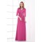 Sheath/Column Lace Chiffon V-Neck Half Elbow Length Prom/Formal Evening Dresses 2040180