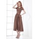 A-Line Short Scoop Elastic Woven Satin Tea Length Mother of the Bride Dresses 2040189