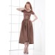 A-Line Short Scoop Elastic Woven Satin Tea Length Mother of the Bride Dresses 2040189