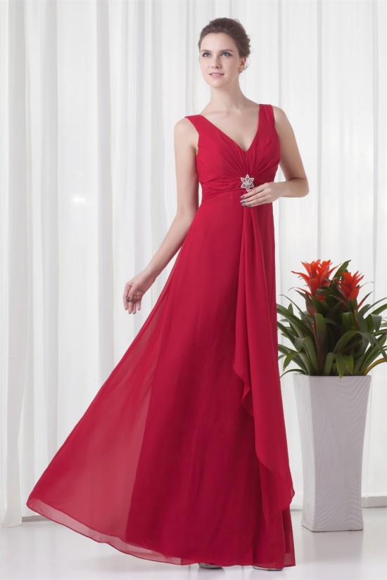 A-Line V-Neck Pleats Sleeveless Floor-Length Chiffon Mother of the Bride Dresses 2040193 A-Line V-Neck Pleats Sleeveless Floor-Length Chiffon Mother of the Bride Dresses 2040193