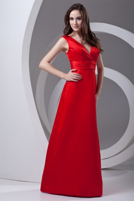 Sleeveless Sheath/Column V-Neck Pleats Satin Floor-Length Mother of the Bride Dresses 2040196 Sleeveless Sheath/Column V-Neck Pleats Satin Floor-Length Mother of the Bride Dresses 2040196