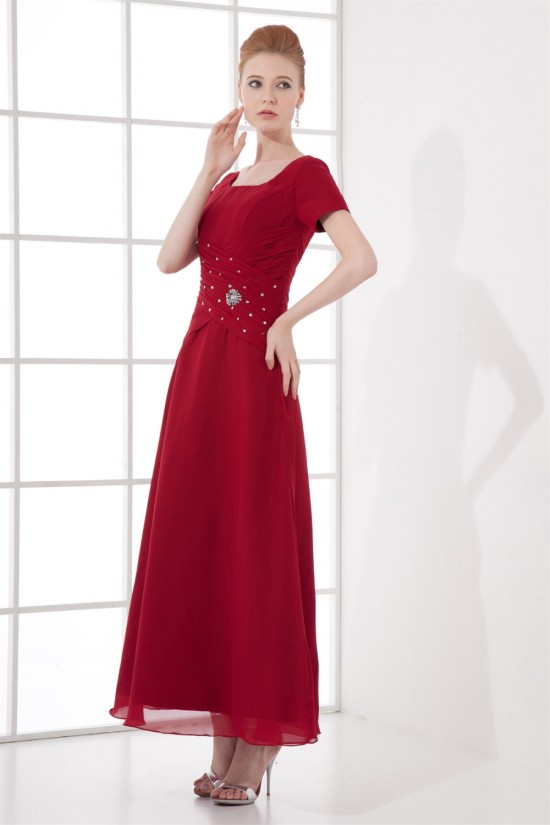 A-Line Chiffon Square Beading Ankle-Length Mother of the Bride Dresses 2040199 A-Line Chiffon Square Beading Ankle-Length Mother of the Bride Dresses 2040199