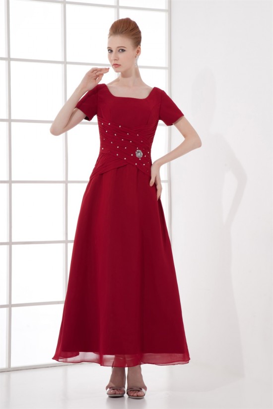 A-Line Chiffon Square Beading Ankle-Length Mother of the Bride Dresses 2040199 A-Line Chiffon Square Beading Ankle-Length Mother of the Bride Dresses 2040199