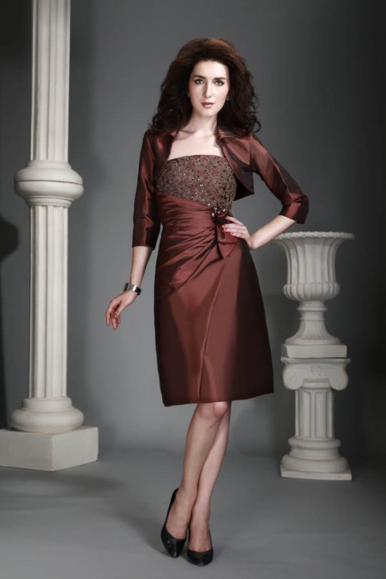 Sheath Knee-Length Mother of the Bride Dresses with A Jacket 2040215