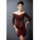 Short/Mini Pleated 3/4 Sleeve V-Neck Mother of the Bride Dresses 2040219