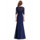 Long Navy Blue Half Sleeves Lace Chiffon Mother of The Bride Dresses 3040001 Long Navy Blue Half Sleeves Lace Chiffon Mother of The Bride Dresses 3040001