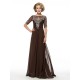 Short Sleeve Chiffon Floor Length Mother of The Bride Dresses 3040006