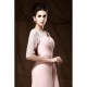 Long Pink Lace Chiffon Half Sleeves Floor Length Mother of The Bride Dresses 3040009