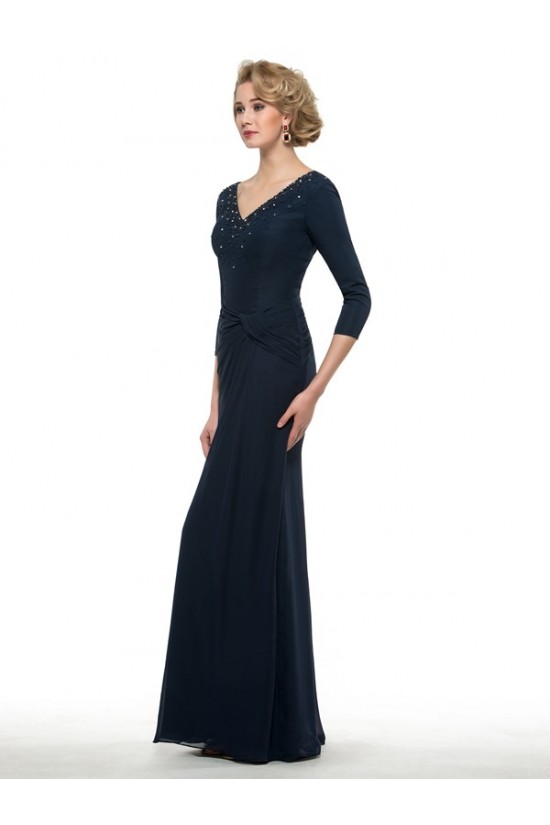 3/4 Length Sleeves V-Neck Chiffon Mother of The Bride Dresses 3040011 3/4 Length Sleeves V-Neck Chiffon Mother of The Bride Dresses 3040011