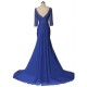 Mermaid Half Sleeves Long Blue Mother of The Bride Dresses 3040012 Mermaid Half Sleeves Long Blue Mother of The Bride Dresses 3040012
