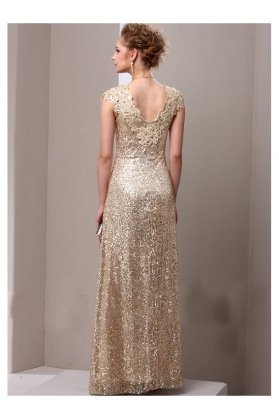 Sheath Gold Sequins Lace V-Neck Long Mother of The Bride Dresses 3040014 Sheath Gold Sequins Lace V-Neck Long Mother of The Bride Dresses 3040014