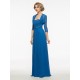 Long Blue Chiffon Mother of The Bride Dresses with A Jacket 3040015 Long Blue Chiffon Mother of The Bride Dresses with A Jacket 3040015