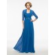 Long Blue Chiffon Mother of The Bride Dresses with A Jacket 3040015 Long Blue Chiffon Mother of The Bride Dresses with A Jacket 3040015