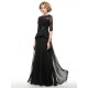 Long Black 3/4 Length Sleeves Lace Chiffon Mother of The Bride Dresses 3040017 Long Black 3/4 Length Sleeves Lace Chiffon Mother of The Bride Dresses 3040017