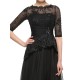 Long Black 3/4 Length Sleeves Lace Chiffon Mother of The Bride Dresses 3040017 Long Black 3/4 Length Sleeves Lace Chiffon Mother of The Bride Dresses 3040017