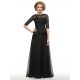 Long Black 3/4 Length Sleeves Lace Chiffon Mother of The Bride Dresses 3040017 Long Black 3/4 Length Sleeves Lace Chiffon Mother of The Bride Dresses 3040017