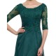 Half Sleeves Lace Chiffon Long Mother of The Bride Dresses 3040018