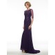 Half Sleeves Illusion Neckline Lace Chiffon Long Purple Mother of The Bride Dresses 3040020 Half Sleeves Illusion Neckline Lace Chiffon Long Purple Mother of The Bride Dresses 3040020