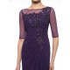 Half Sleeves Illusion Neckline Lace Chiffon Long Purple Mother of The Bride Dresses 3040020 Half Sleeves Illusion Neckline Lace Chiffon Long Purple Mother of The Bride Dresses 3040020