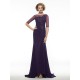 Half Sleeves Illusion Neckline Lace Chiffon Long Purple Mother of The Bride Dresses 3040020 Half Sleeves Illusion Neckline Lace Chiffon Long Purple Mother of The Bride Dresses 3040020