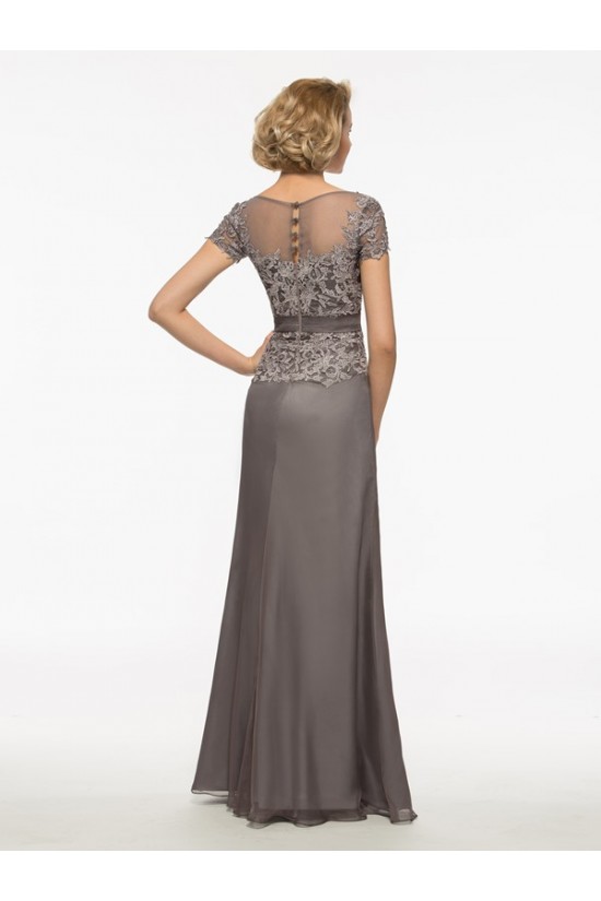 A-Line Short Sleeves Lace Chiffon V-Neck Mother of The Bride Dresses 3040021 A-Line Short Sleeves Lace Chiffon V-Neck Mother of The Bride Dresses 3040021