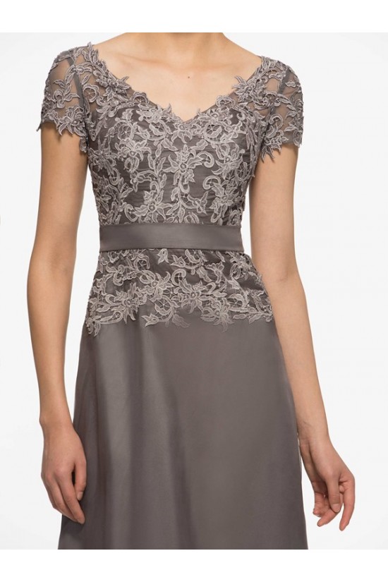 A-Line Short Sleeves Lace Chiffon V-Neck Mother of The Bride Dresses 3040021 A-Line Short Sleeves Lace Chiffon V-Neck Mother of The Bride Dresses 3040021